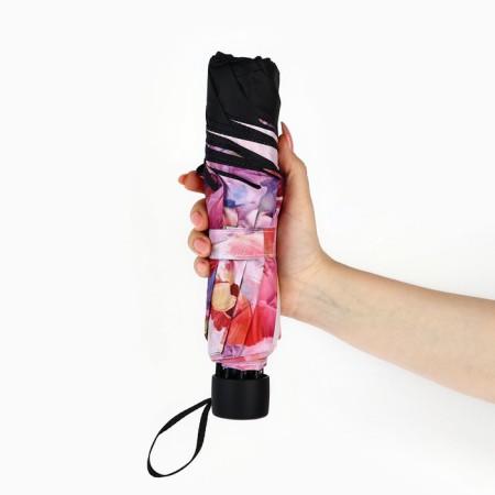 Umbrella with the inner print "Watercolor flowers", 8 spokes-5