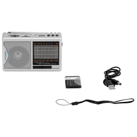 Portable Hyundai H-PSR160 Silver USB Microsd-8