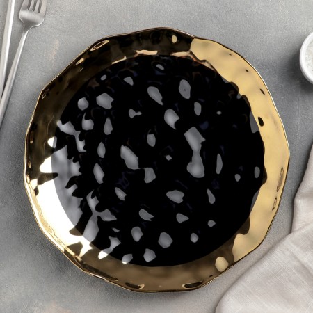 Ceramic lunch plate "In and Jan", d = 27 cm, black color