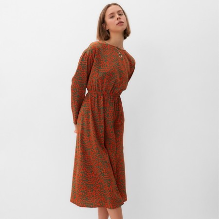 Women's dress Minaku: Silk pleasure Orange color, size 46