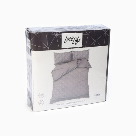 Lovelife Tufting Lowel Lowel "Romb" 143*215cm-2pcs, 230*240cm, 50*70cm-2pcs, gray color, 110 g/m2-4