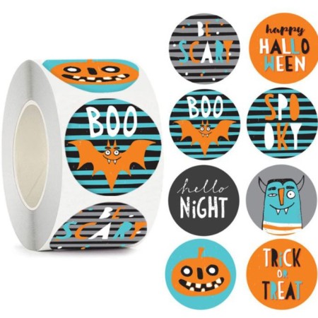 Stick Paper "Halloween. Scarecrow" d = 2.5 cm 500 pcs in the roll