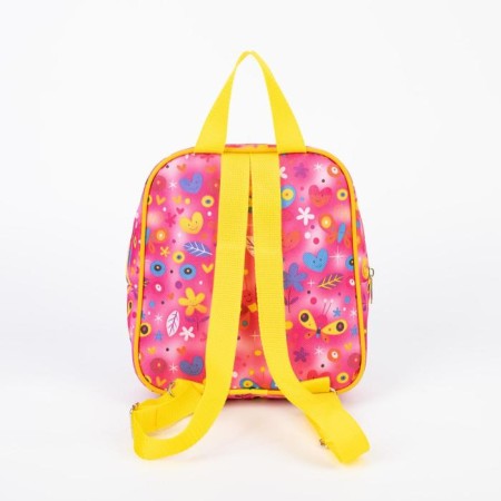 Baby backpack on lightning, external pocket, pink color-4