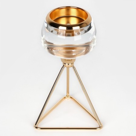 Summary metal, glass per 1 candle “Exclamation” Color Gold 9.5 x 9.5 x 17 cm-2
