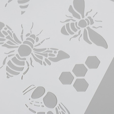 Plastic stencil "Bees" 20x20 cm-2