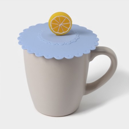 Silicone lid Silicone Dolyana "Lemon", D = 11 cm, Blue color-7