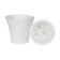 Plastic pot with the City tab, white color
