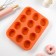 Baking uniform “Circles”, silicone, 12 cells, 33 × 25 × 2.6 cm, d = 7 cm, orange color