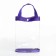Cosmetic bag on the button, purple/transparent color