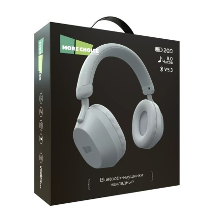 Headphones More Choice HW55, wireless, invoices, microphone, BT V5.3, 200 mAh, gray-6