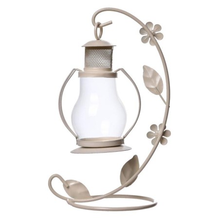 Climber Metal 1 Candle "Lampad", white 14x10x22 cm-1