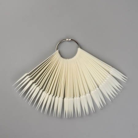 Palette for varnishes on a ring, 50 nails, style shape, ivory color-3