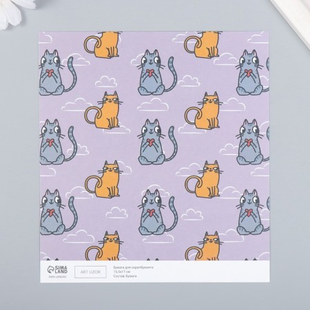 Scrapbooking "Cat" density 180 g 15.5x17 cm-1