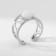 Ring "Bohemia" geometry, white color in silver, dimensionless