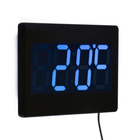 Electronic wall clock, desktop "Solomon", with an alarm clock, 15.5 x 23.5 cm, blue numbers-3