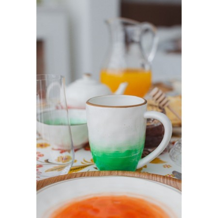 Cosmos porcelain mug, 400 ml, green color-6