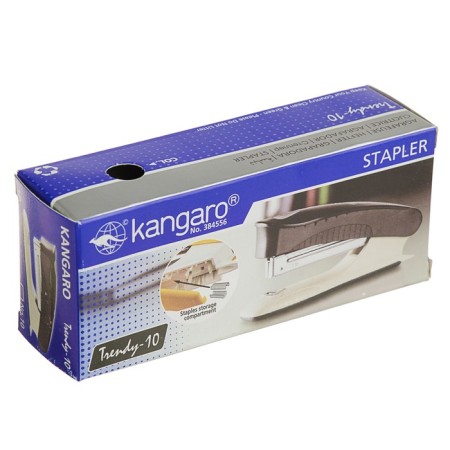 Stapler Kangaro Trendy No. 10, up to 15 sheets, built -in anti -stepler, green-2