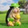 Garden figure "Hedgehog with three apples" 27x20cm
