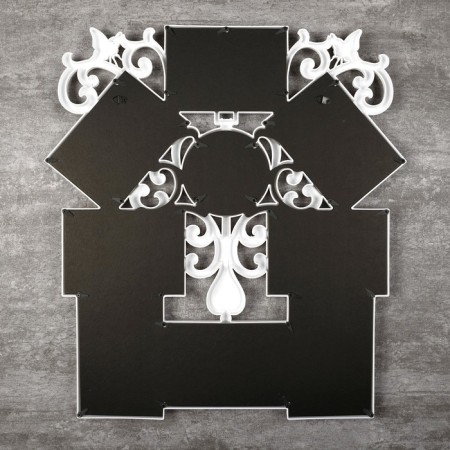 Photo frame plastic in 9 photos 10x10, 10x15 cm "Patterns" white 54x49 cm-4