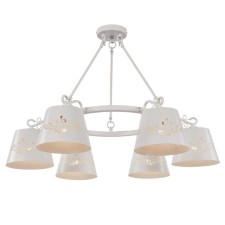 Suspended lamp Freya Fr2259-PL-06-W Aurora, 843x843x595 mm, E14, 6x40W, white color