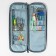 Penal for knitting "Flowers", 1 compartment, 8 pockets, 40 × 15 × 2.5 cm, blue/white color