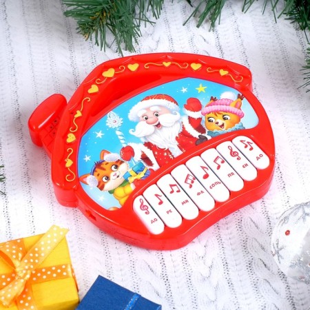 Piano "New Year", sound effects, red color, in a bag-1