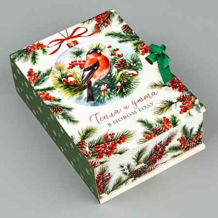 Folding New Year's Box "Bullfinch", 21 x 15 x 7 cm, New Year-4