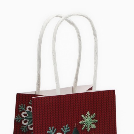 Gift package "Happy New Year", Christmas tree, white craft, 15 x 10 x 6 cm, new year-5
