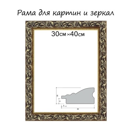 Frame for paintings (mirrors) 30 x 40 x 4 cm, tree "Versailles", gold