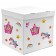 Box for balloons with “unicorns” stickers, white, 70x70x70 cm, set of 5 pcs.