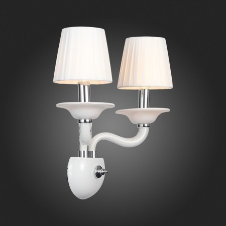 Sconces st. SL1112.501.02. Serenatta. 2x40 watts, E14, 35x37 cm, chromium color, white-13