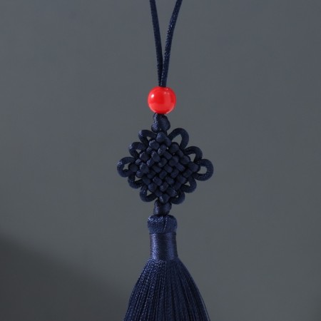 Suspension textiles, plastic "Knot of happiness and infinity" Dark blue 8.5 cm-1