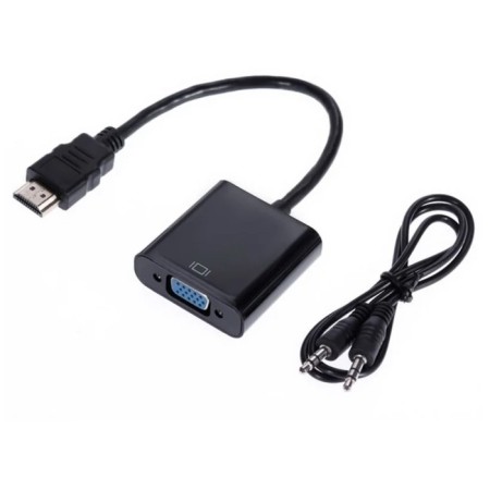 Adapter DGMedia AT1014, HDMI - VGA with audio output, black-1