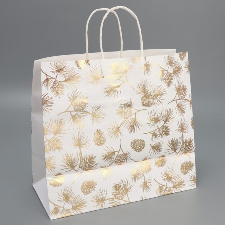 Package Gift Craft Gold, 32 x 28 x 15 cm, New Year-4