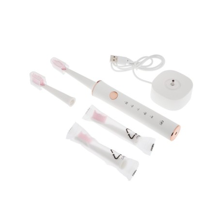 Electric toothbrush Luazon LP-002, vibration, 31000 DV/min, 4 nozzles, batteries, white-3