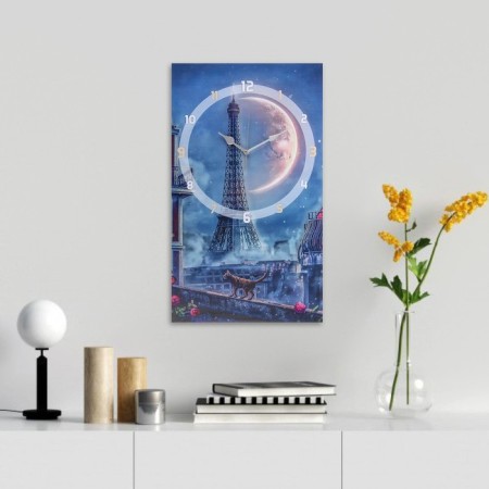 Carty clock, interior "Paris", 35 x 60 cm, on canvas, silent