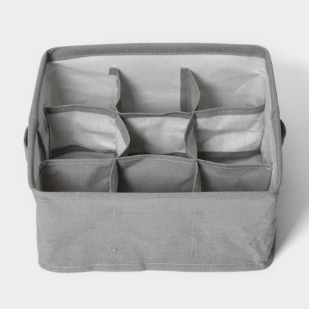 Organizer for linen LADOM, 9 cells, 28 × 28 × 11 cm, color gray color-2