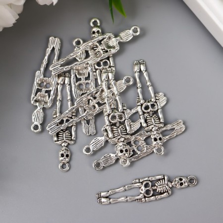 Decor for creativity Metal "Skeleton" silver 3.7x1 cm-2