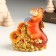 Piglite Polystone "Puffy Dragon with coins and sunflower" 8.3x6.2x9 cm