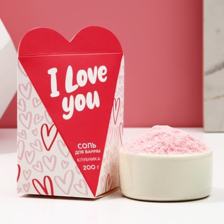 Bath Salt I Love You, 200 gr, strawberry aroma, pure happiness