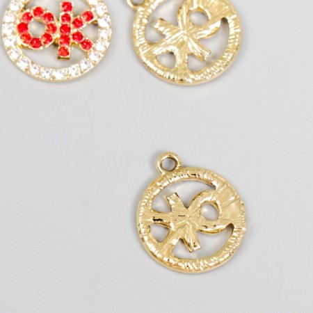 Decor for creativity metal, rhinestones "everything will be fine - OK" 2x1.8 cm-1