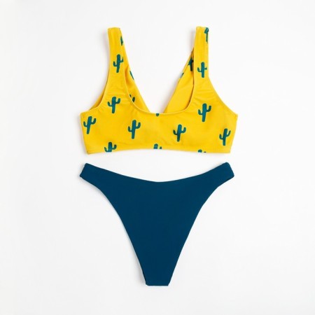 Separate swimsuit minku, blue/yellow color, size 48-8