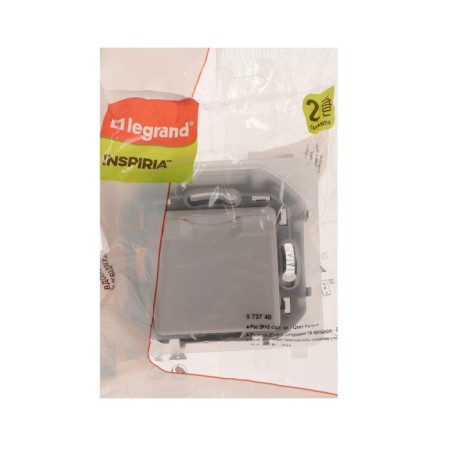 LEGRAND Inspiria, 2K+h, IP 44 socket, with a folding cover and curtains, 16 A, 250 V, white-6