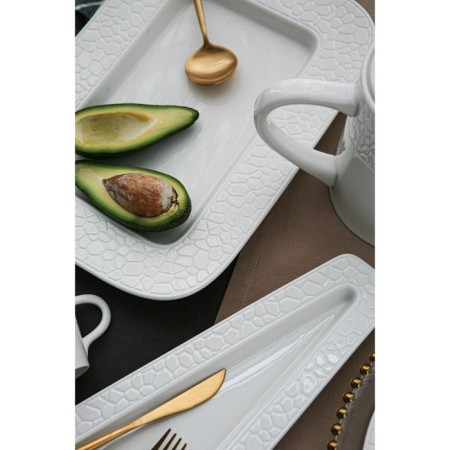 Porcelain rectangular magistro rodos, 35.7 × 25.6 × 3.1 cm, white color-8