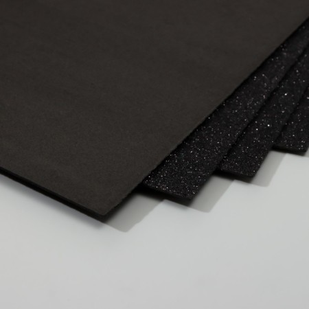 A set of glitter foamiran (5 sheets) 2 mm, 20x30 cm, black-2