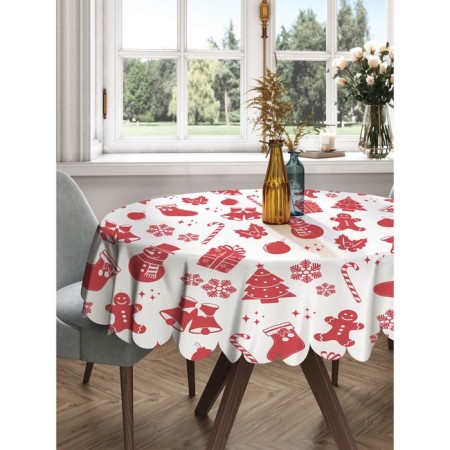 The tablecloth “New Year's attributes”, round, Saten, d = 150 cm