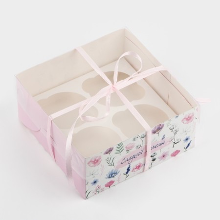 Capley box, confectionery packaging, 4 cells "Sweet Moment", 16 x 16 x 7.5 cm-3