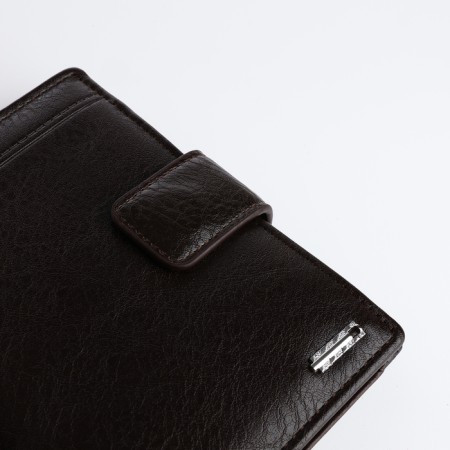 Male purse on magnet 3 in 1, department for auto documents, passports, brown color-3