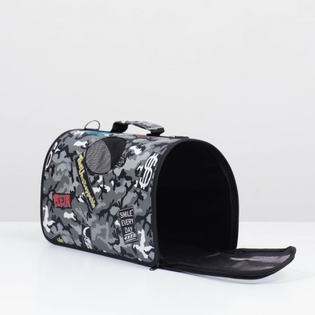 Bag - Animal Carriage "Camouflage", gray, size L, 53 x 21 x 29 cm-3