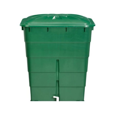 Square container with a lid and a tap 203 l, green, 70x70x82 cm